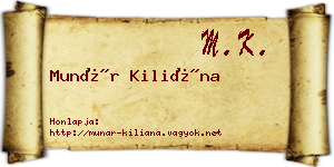 Munár Kiliána névjegykártya